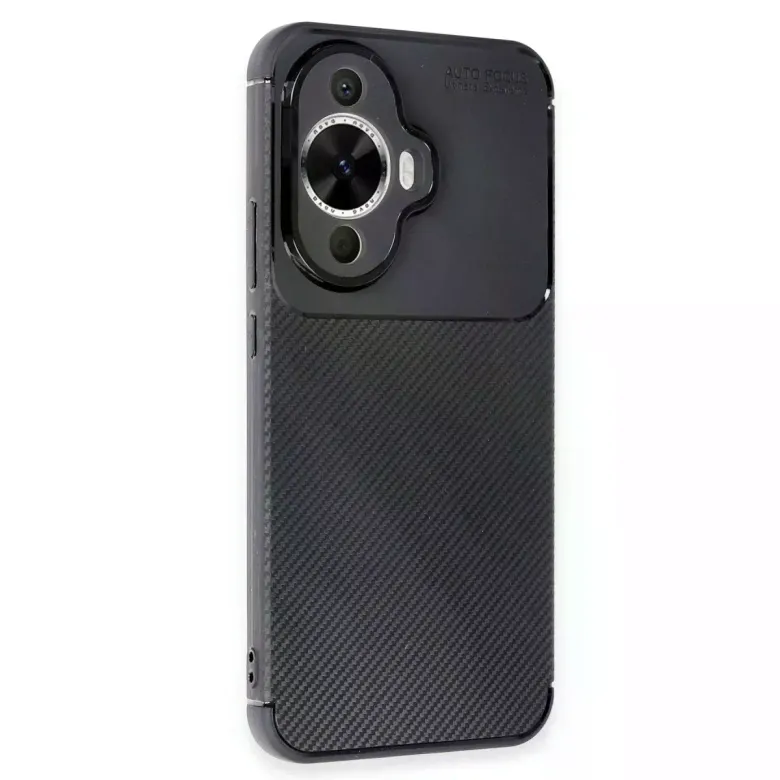 Huawei Nova 12s Kılıf Auto Focus Karbon Kapak - Siyah