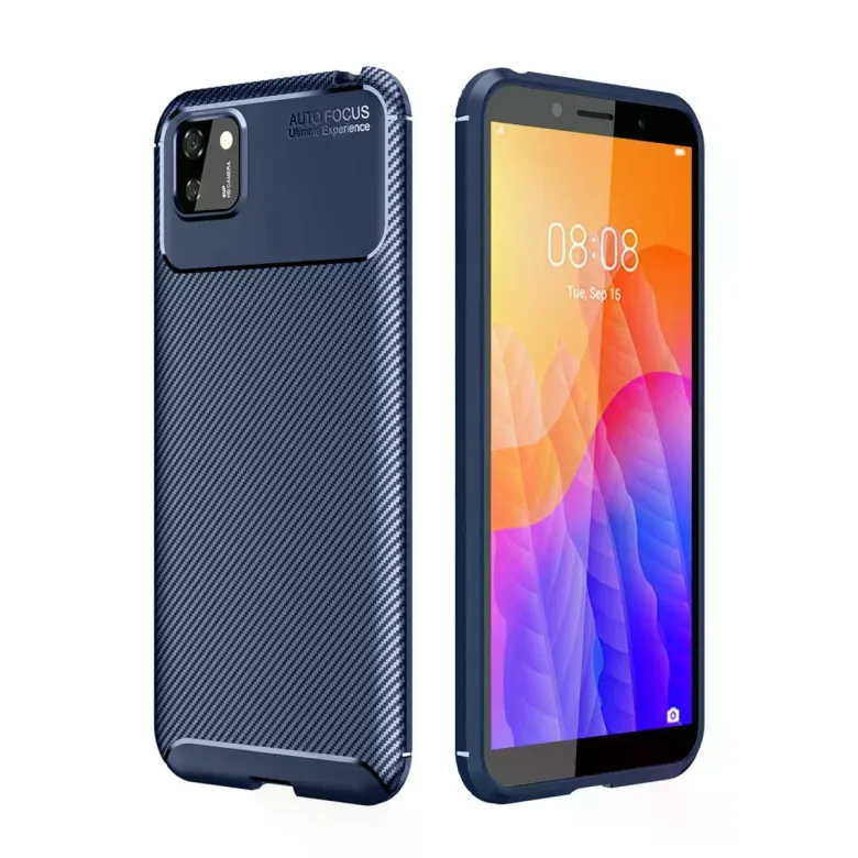 Huawei Y5p Kılıf Auto Focus Karbon Kapak - Lacivert