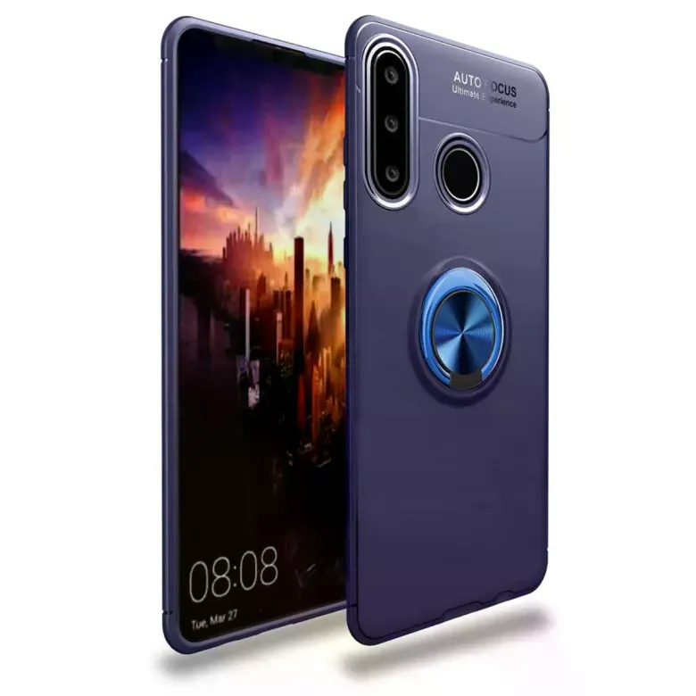 Huawei Y6p Kılıf Range Yüzüklü Silikon - Mavi