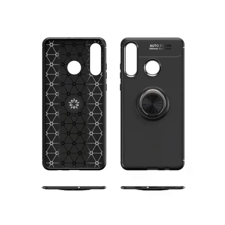 Huawei Y6p Kılıf Range Yüzüklü Silikon - Siyah