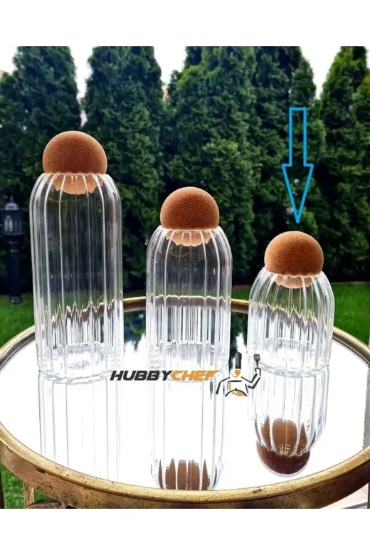 HubbyChef 20CMKVNZMNTR01 Cam Kavanoz Mantar Top Kapaklı Kavanoz "tek" Boy