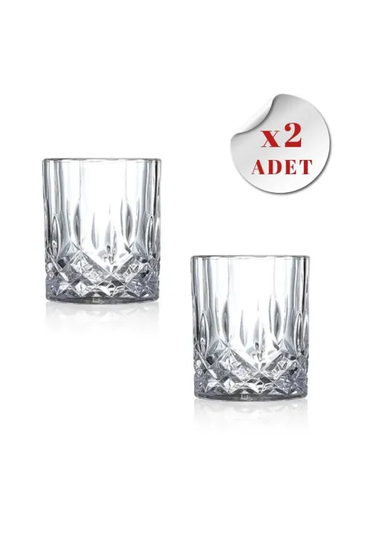 HubbyChef 22VSKBRDG300 Viski Kokteyl Bardağı Kadehi 360 Dönen Cam Bardağı 2Li Set 300Ml