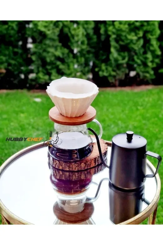 HubbyChef TYC00421158697 Kahve Demleme Seti V60 Dripper 600Ml Demleme Ibriği