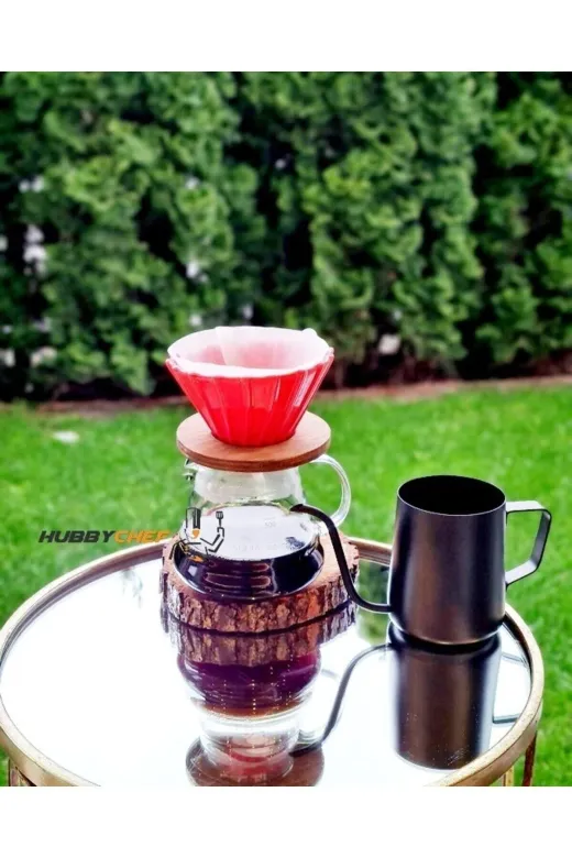 HubbyChef TYC00421158697 Kahve Demleme Seti V60 Dripper 600Ml Demleme Ibriği