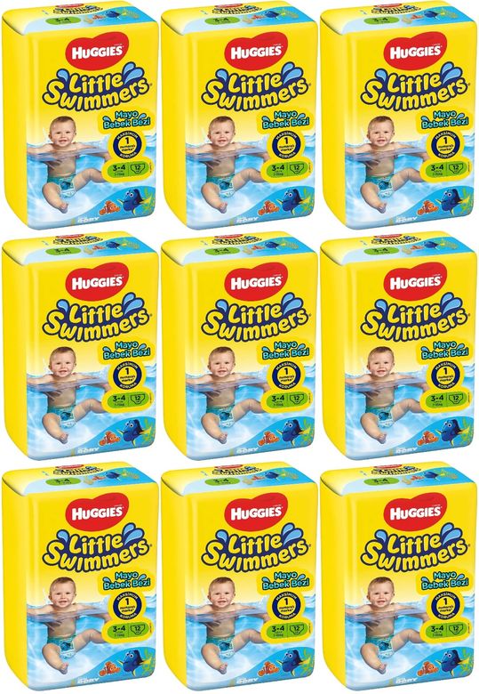 Huggıes Little Swımmers Mayo Bebek Bezi 3-4 Beden 7-15 KG 108 Adet 9PK*12