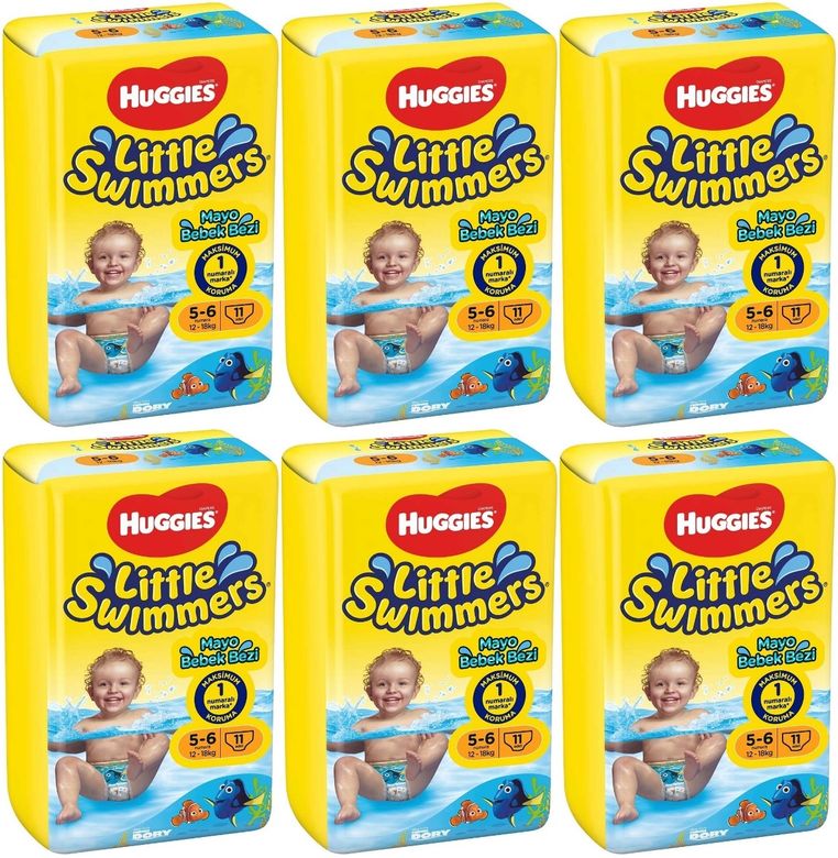 Huggıes Little Swımmers Mayo Bebek Bezi 5-6 Beden 12-18 KG 66 Adet 6PK*11