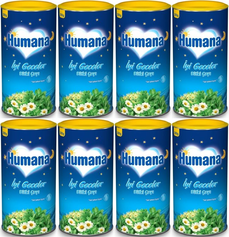 Humana İyi Geceler Çayı 200GR (Melisa Yağı İçeren Karışık Bitki İçecek Tozu) (8 Li Set)