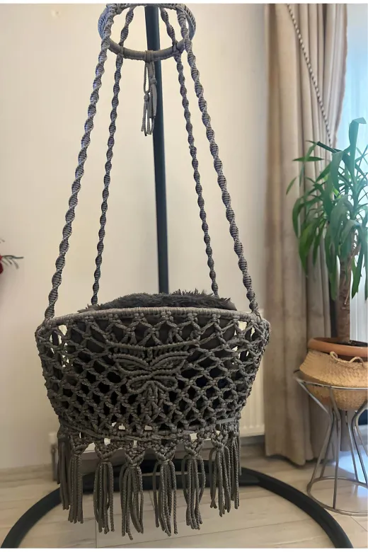 Hümasalıncak hüma1919 Gri Makrome Salıncak