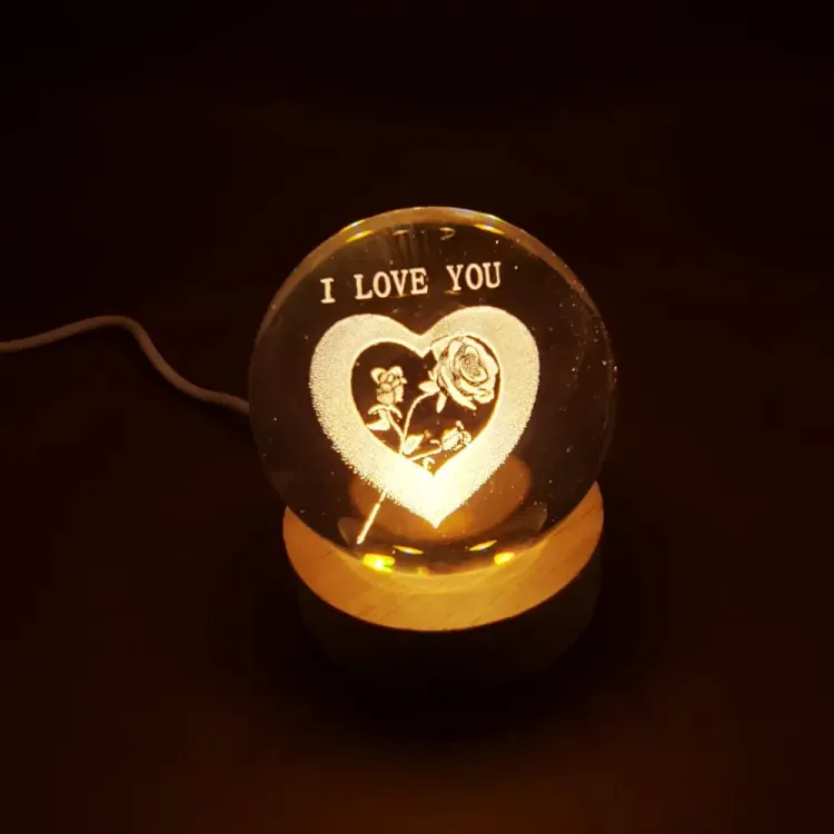I Love You Işıklı Cam Küre