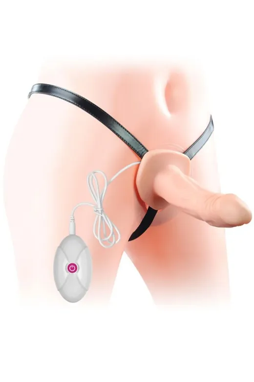 İçi Boş Belden Bağlamalı Titreşimli Penis 16.5 Cm