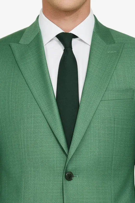 İki Parça Slim Fit Tek Düğmeli Yeşil Erkek Takım Elbise - Wessi