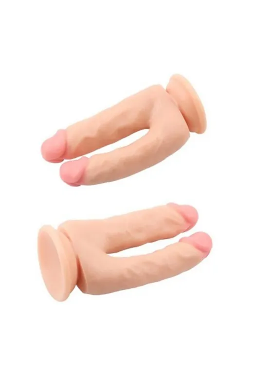 İki Uçlu Vantuzlu Realistik Çatal Dildo