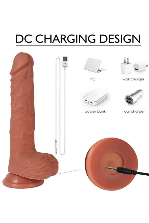 İleri Geri Hareketli Döner Başlı Şarjlı Realistik Dildo 22 Cm