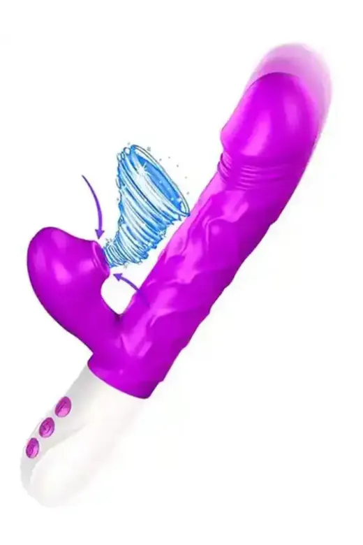 İleri Geri Hareketli Isıtmalı Ve Emme Modlu Şarjlı Rabbit Vibratör