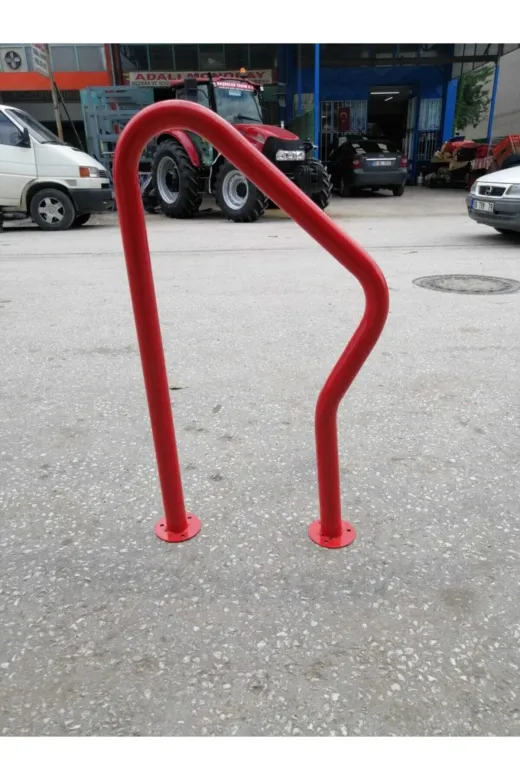 İlgi Trafik 1 Adet Bisiklet Park Yeri Bisiklet Park Alanı Bisiklet Koyma Kilitleme Standı Kırmızı