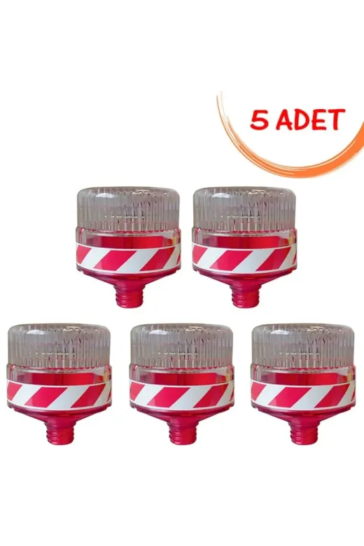 İlgi Trafik 11817 FL K-5 ADET Flaşörlü Uyarı Lambası Güneş Enerjili Ledli Flaşör Lamba Solar Flaşör Kırmızı Evelux 11817 Fl K (5 A