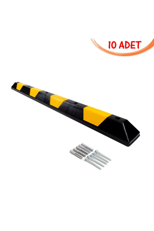 İlgi Trafik 12231 UB-10ADET Otopark Lastik Bariyeri Otopark Stoperi Plastik Araç Stoperi Durdurucu 1800X150X100Mm (10 Adet)