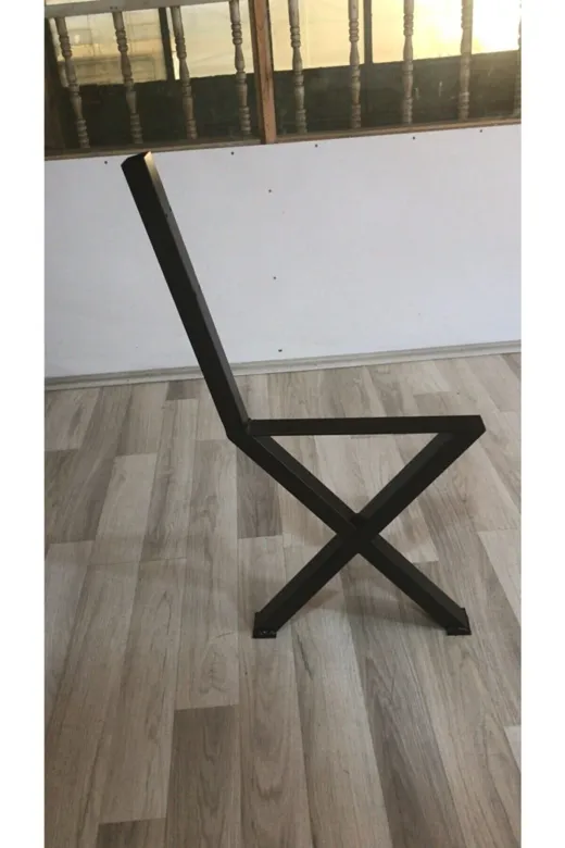İlgi Trafik AB-05 Bank Ayağı X Metal Bahçe Bankı Ahşap Kütük Bank Ayağı 2 Adet