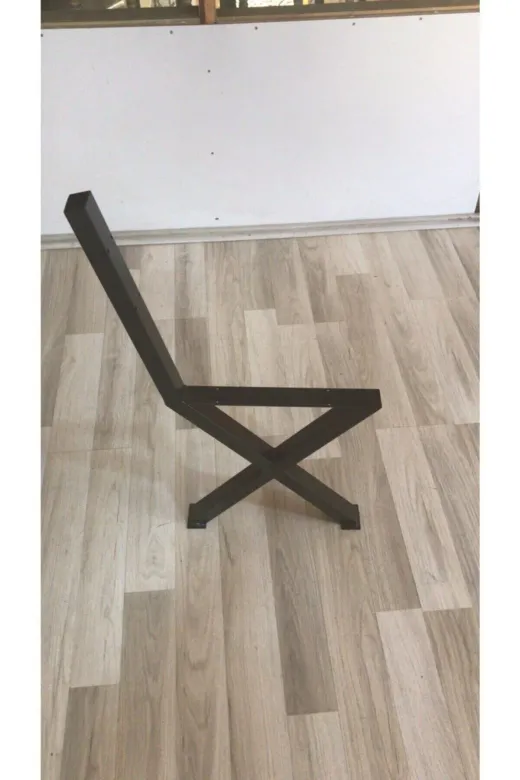 İlgi Trafik AB-05 Bank Ayağı X Metal Bahçe Bankı Ahşap Kütük Bank Ayağı 2 Adet
