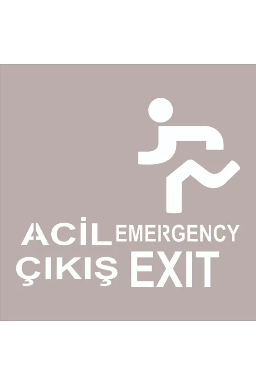İlgi Trafik AC-1-5050 Acil Çıkış Şablonu Alüminyum Boyama Şablonu İşareti Yer Sembolü 50X50 Cm