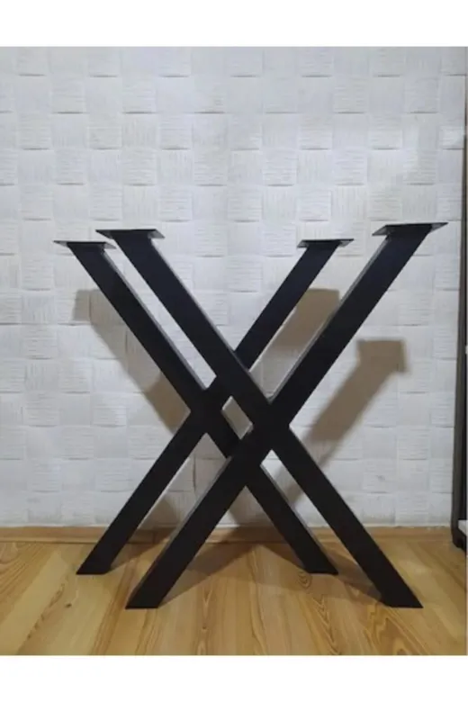İlgi Trafik Ayarlanabilir Pabuçlu Pingolu X Metal Masa Ayağı 2 Adet En 60Cm Boy 72Cm 50X50 Profil Abronya