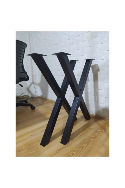 İlgi Trafik Ayarlanabilir Pabuçlu Pingolu X Metal Masa Ayağı 2 Adet En 60Cm Boy 72Cm 50X50 Profil Abronya