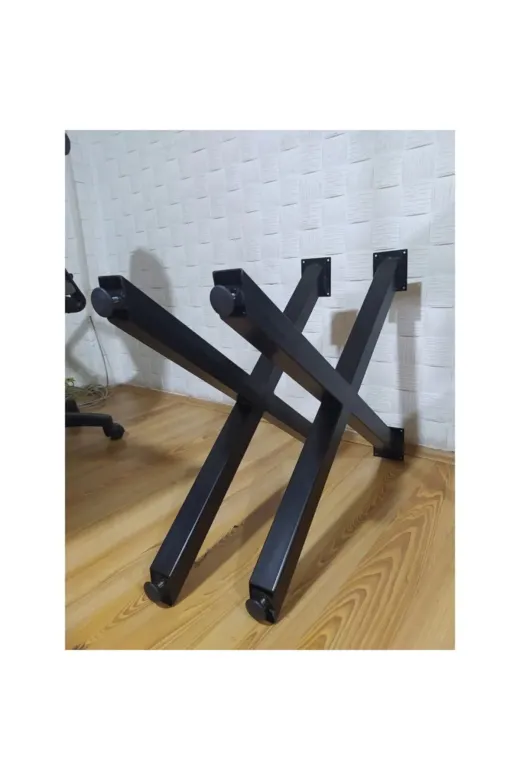 İlgi Trafik Ayarlanabilir Pabuçlu Pingolu X Metal Masa Ayağı 2 Adet En 60Cm Boy 72Cm 50X50 Profil Abronya