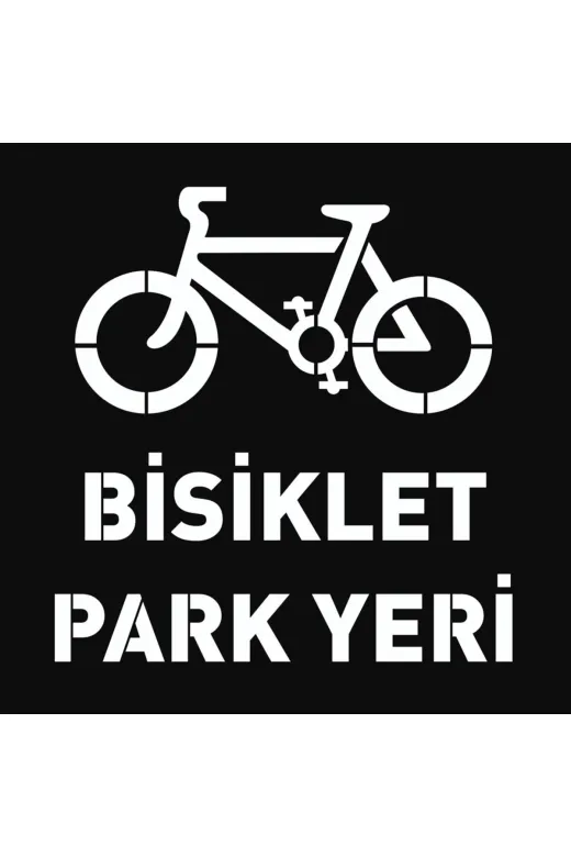 İlgi Trafik BP-1-100100 Bisiklet Park Yeri Şablonu Otopark Boya Şablonu Bisiklet Sembolü İşareti 100X100 Cm