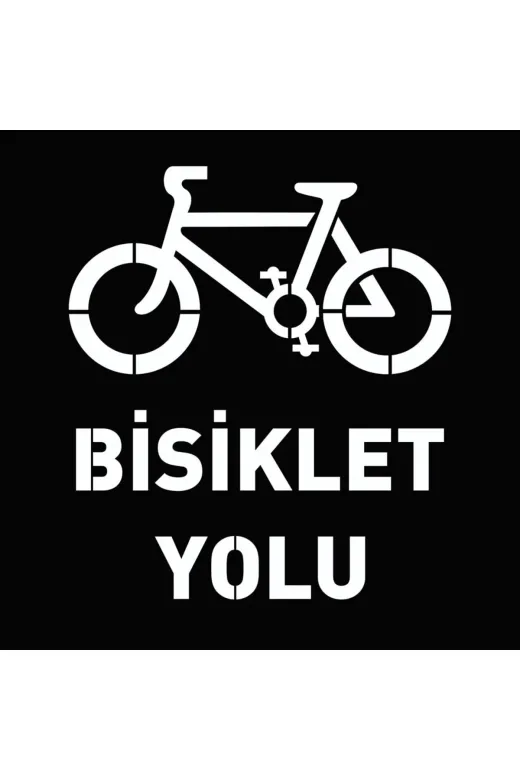 İlgi Trafik BP-2-1-100100 Bisiklet Yolu Şablonu Otopark Boya Şablonu Bisiklet Yolu Sembolü Üretimi 100X100 Cm