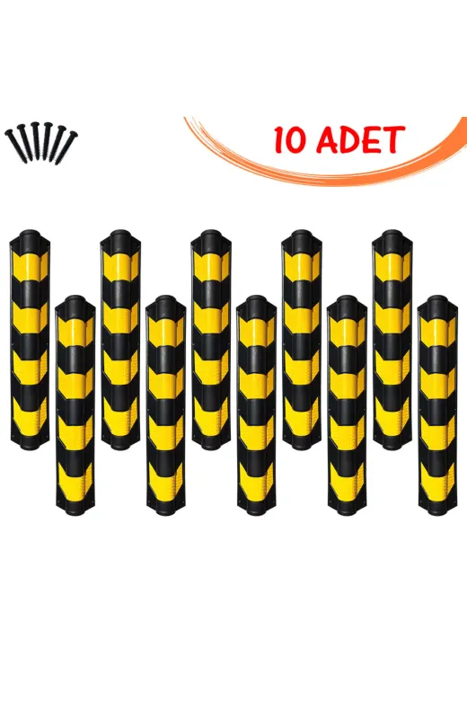 İlgi Trafik KKK-01-10ADET-TR Kauçuk Otopark Köşe Kolon Koruyucu Oval Otopark Kolon Koruma (10 Adet)