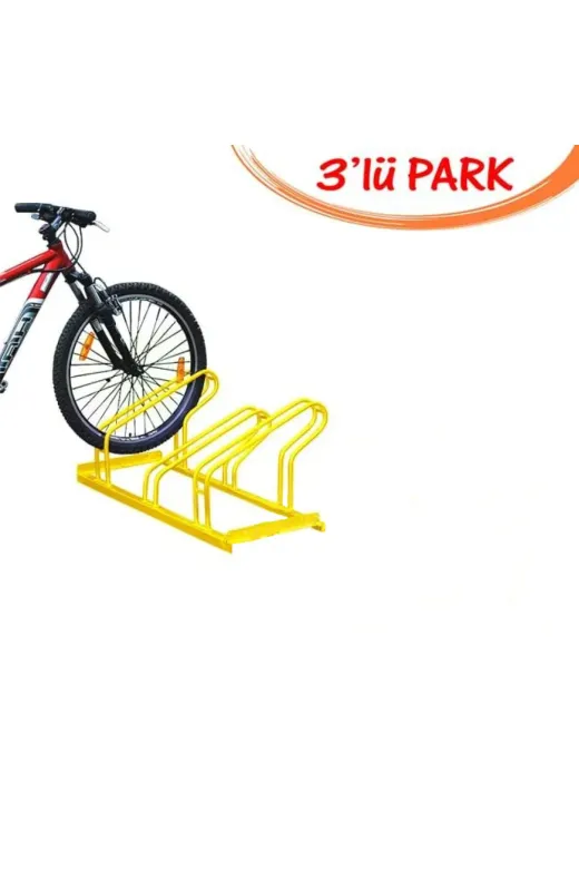 İlgi Trafik LT-010 E-3LU PARK-SARI Bisiklet Park Alanı Bisiklet Park Yeri Sistemleri Demiri Park Ayağı 3'lü 40X100 Cm Sarı