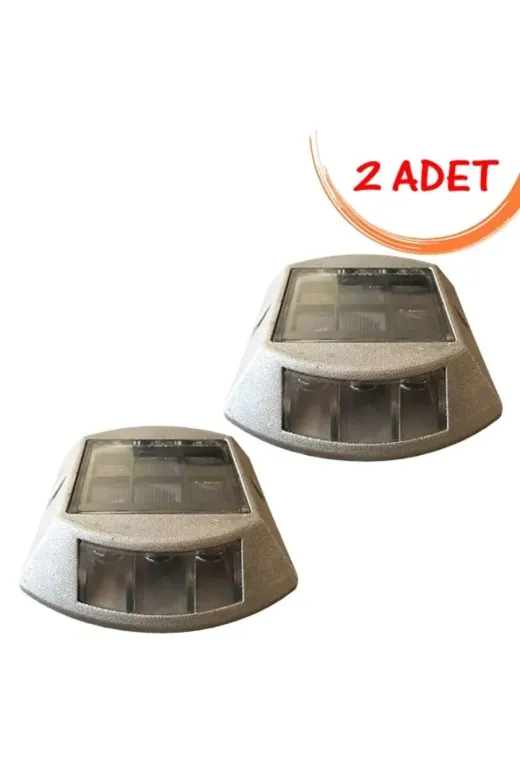 İlgi Trafik LT-1501-2 ADET-SARI Alüminyum Yol Butonu Güneş Enerjili Yol Butonu Ledli Solar Buton Sarı (2 Adet)