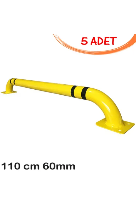 İlgi Trafik OAS-13-5ADET-3MM Araç Park Bariyeri Demiri Otopark Ayırıcı Stoperi Lastik Yaslama Demiri 110Cm Ø60Mm 3Mm(5 Adet)