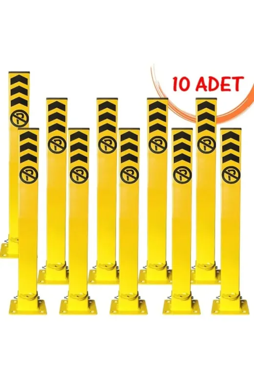 İlgi Trafik PB-001-10 ADET Otopark Direği Kişisel Bariyer Kilitli Otopark Yatar Park Bariyeri 60 Cm (10 Adet)