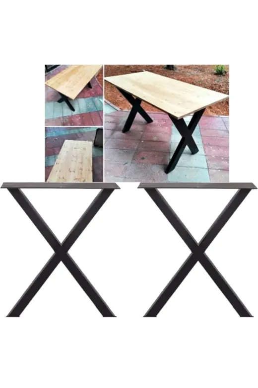 İlgi Trafik Xayak60x70cm Ağaç Masa Kütük Masa Ayağı Metal Ayak Bahçe Mobilya Masa Ayağı 60X70 Cm 2 Adet Fiyatıdır