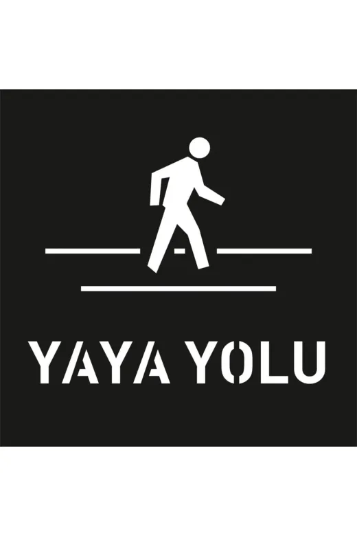 İlgi Trafik YA-1-100CM Yaya Yolu Şablonu Otopark Boyama Şablonu Yaya Yolu Sembolü İşareti 100X100 Cm