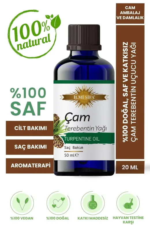 İLMİ ŞİFA Çam Terebentin Yağı 50 Ml (Temizleyici, Canlandirici,ferahlik,yenileyici)