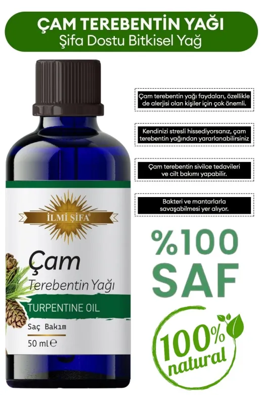 İLMİ ŞİFA Çam Terebentin Yağı 50 Ml (Temizleyici, Canlandirici,ferahlik,yenileyici)