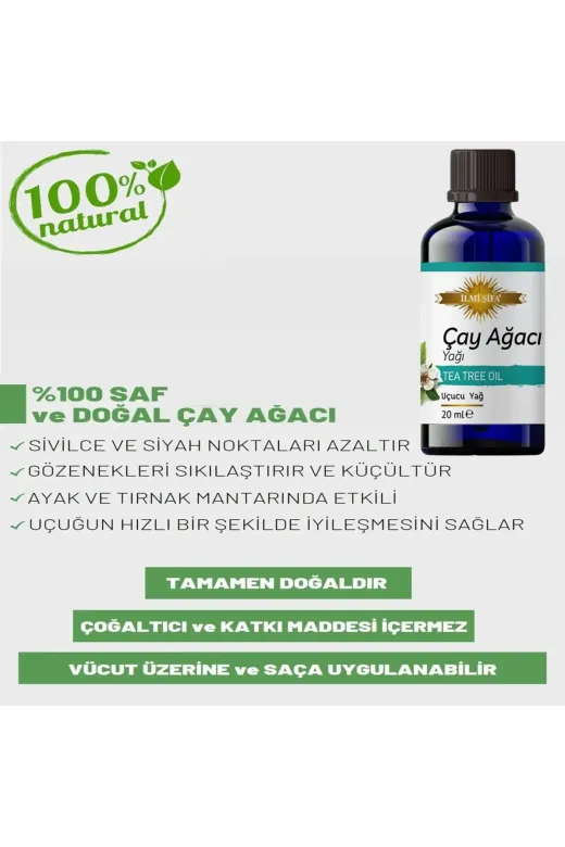 İLMİ ŞİFA Çay Ağacı 20 ml Çay Ağacı Yağı 20 Ml (Temizleyici, Ferahlatici Ve Yenileyici)