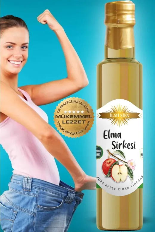 İLMİ ŞİFA Elma Sirkesi Doğal Fermante Saf Ve Katkısız 500 Ml
