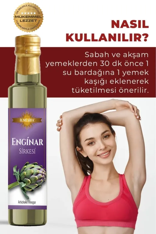 İLMİ ŞİFA Enginar Sirkesi 500 Ml Doğal Fermante Saf Ve Katkısız