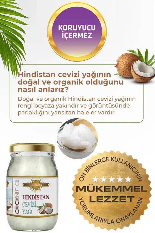 İLMİ ŞİFA Hindistan Cevizi Yağı 320 GR Hindistan Cevizi Yağı %100 Doğal Soğuk Sıkım 320 Gr (Yenebilir, Nemlendirici Ve Besleyici)