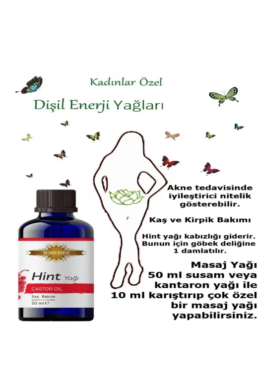 İLMİ ŞİFA Hint Yağı 50 Ml (Parlak,besleyici,bakim Ve Canlilik)