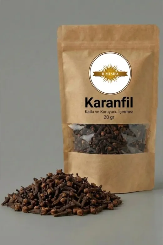 İLMİ ŞİFA Karafil Karanfil (Tane Karanfil – Cloves – Whole Cloves – Syzygium Aromaticum) (Elenmiş, Çöpsüz) – 20 Gr