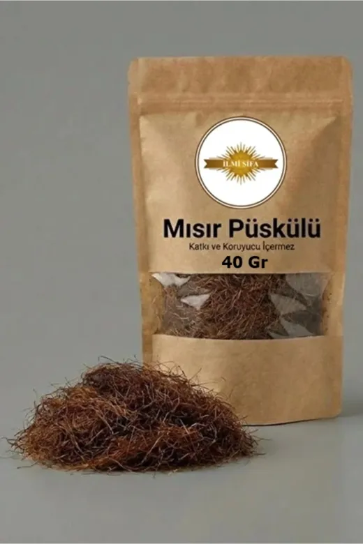 İLMİ ŞİFA Mısır Püskülü (Mısır Püskülü Çayı – Corn Silk – Corn Silk Tea – Zea Mays) Doğal Kurutulmuş 40 Gr
