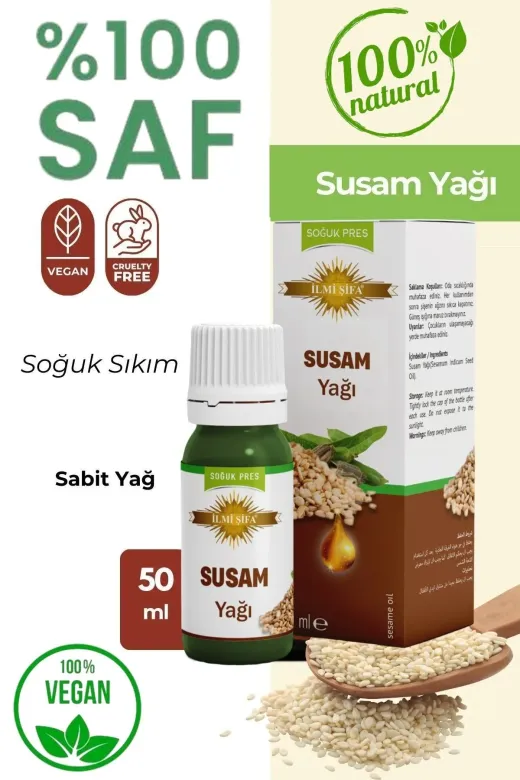 İLMİ ŞİFA Susam Yağı 50 Ml (Nemlendirici, Besleyici, Canlandirici Ve Yenileyici)
