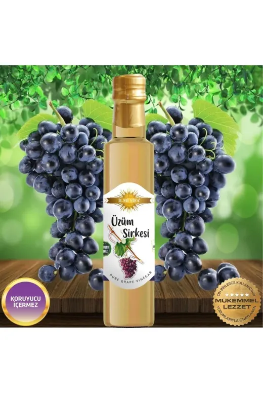 İLMİ ŞİFA Üzüm Sirkesi Doğal Fermante Saf Ve Katkısız 500 Ml
