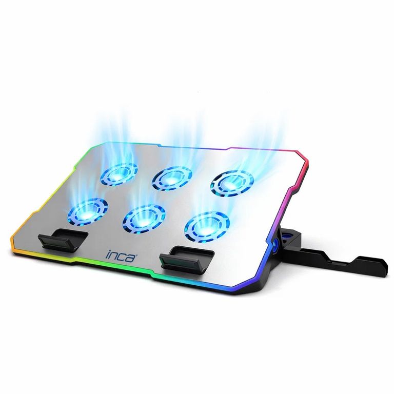 Inca 120127952 Inc-618Gms 6 Fanlı Rgb Laptop Soğutucu Stand 9-17 2400 Rpm 10 Led Mod 5 Kademe Yükseklik Ayarlı