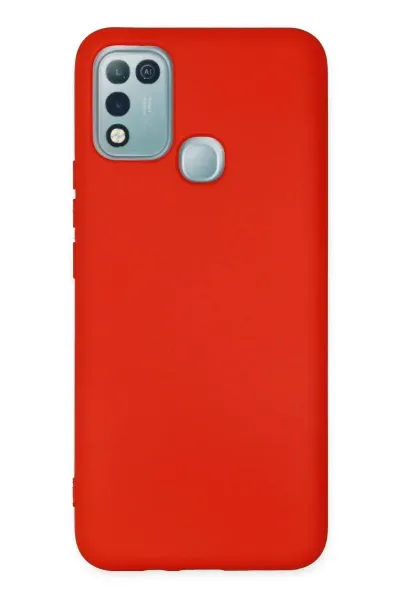 İnfinix Hot 10 Play Kılıf Nano içi Kadife Silikon - Kırmızı
