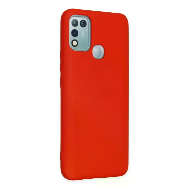 İnfinix Hot 10 Play Kılıf Nano içi Kadife Silikon - Kırmızı